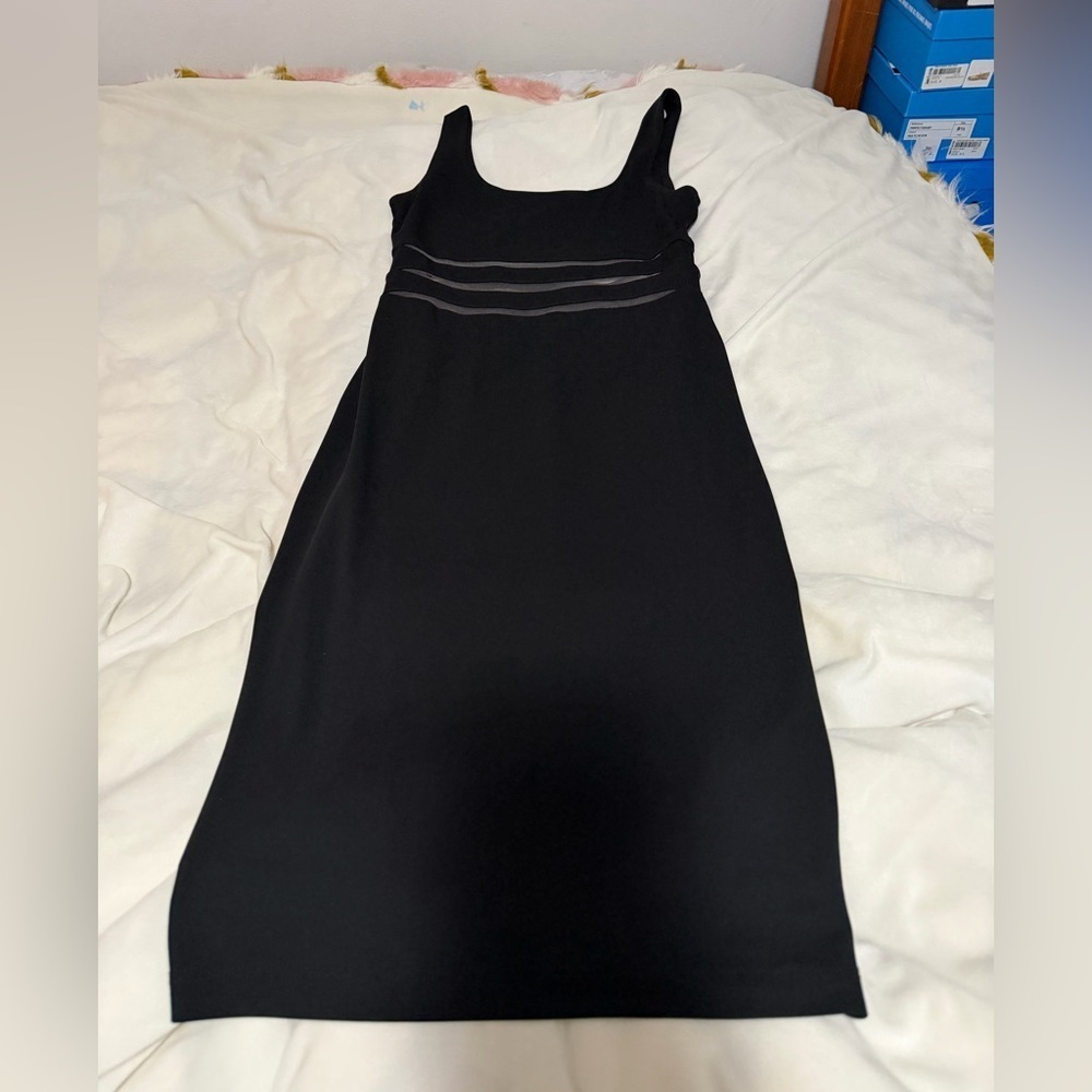 Bailey 44 Black Sheer Cutout Midi Dress Women’s Small